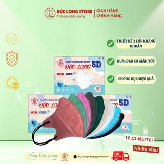 [Thùng 300 Chiếc] Khẩu Trang 5D Người Lớn ĐỨC LONG Cao Cấp Chống Bụi Mẫu Mới Ra Đẹp Đeo Chắc Chắn