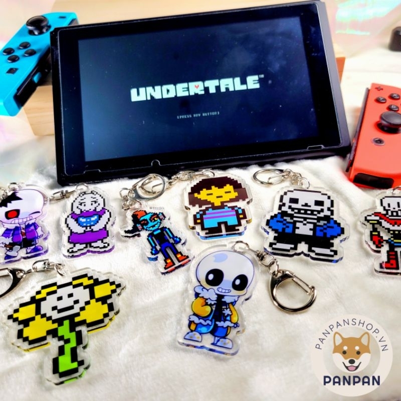 Móc khóa game Undertale (6cm) Frisk, Sans, Papyrus, Undyne, Flowey, Toriel