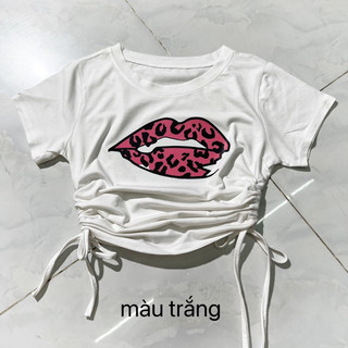Áo rút dây 2 bên in hình môi