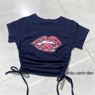 Áo rút dây 2 bên in hình môi