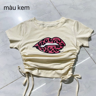 Áo rút dây 2 bên in hình môi
