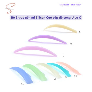 Bộ trục uốn mi 8 size bằng Silicon Cao cấp độ cong U và C