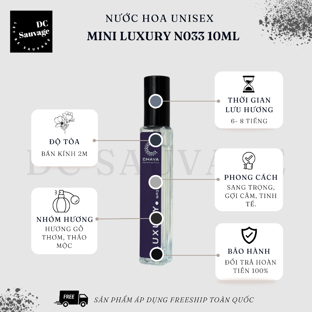 Nước Hoa Mini Luxury N033 10ml - Chava