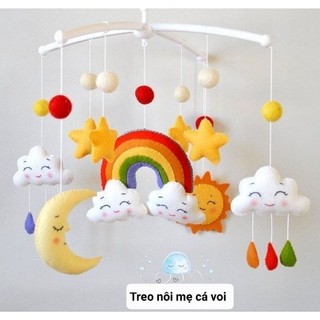 Đồ chơi treo nôi cũi cầu vòng may thủ công Kích Thích Thị Giác Bé Sơ Sinh