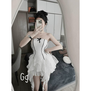 ĐẦM CÚP NGỰC XẺ TÀ TUA RUA DÁNG NGẮN SEXY HÀNG THIẾT KẾ