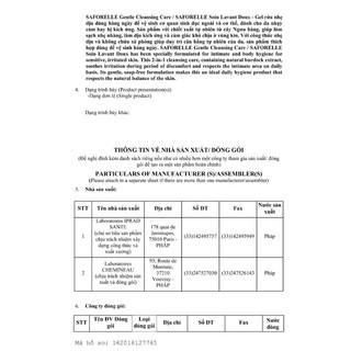 DUNG DỊCH VỆ SINH PHỤ NỮ SAFORELLE