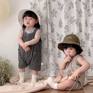 Áo ba lỗ chất thun và Quần yếm kẻ caro cho bé gái hàng Quảng Châu chất đẹp