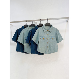 Afterbefore | áo denim tay ngắn 2 màu