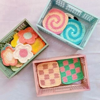 Đế lót ly bằng len nhiều mẫu│ diy │quà tặng bằng len handmade
