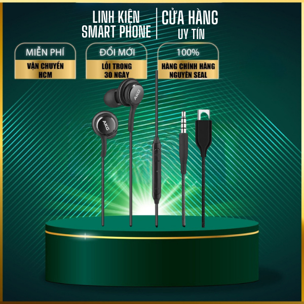 Tai Nghe Samsung AKG Có Dây Nhét Tai Màu Đen Jack Type-C Và Jack 3.5 mm Hỗ Trợ Các Dòng Máy Android, PC, Laptop