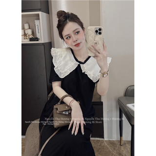 Váy xuông phối cổ