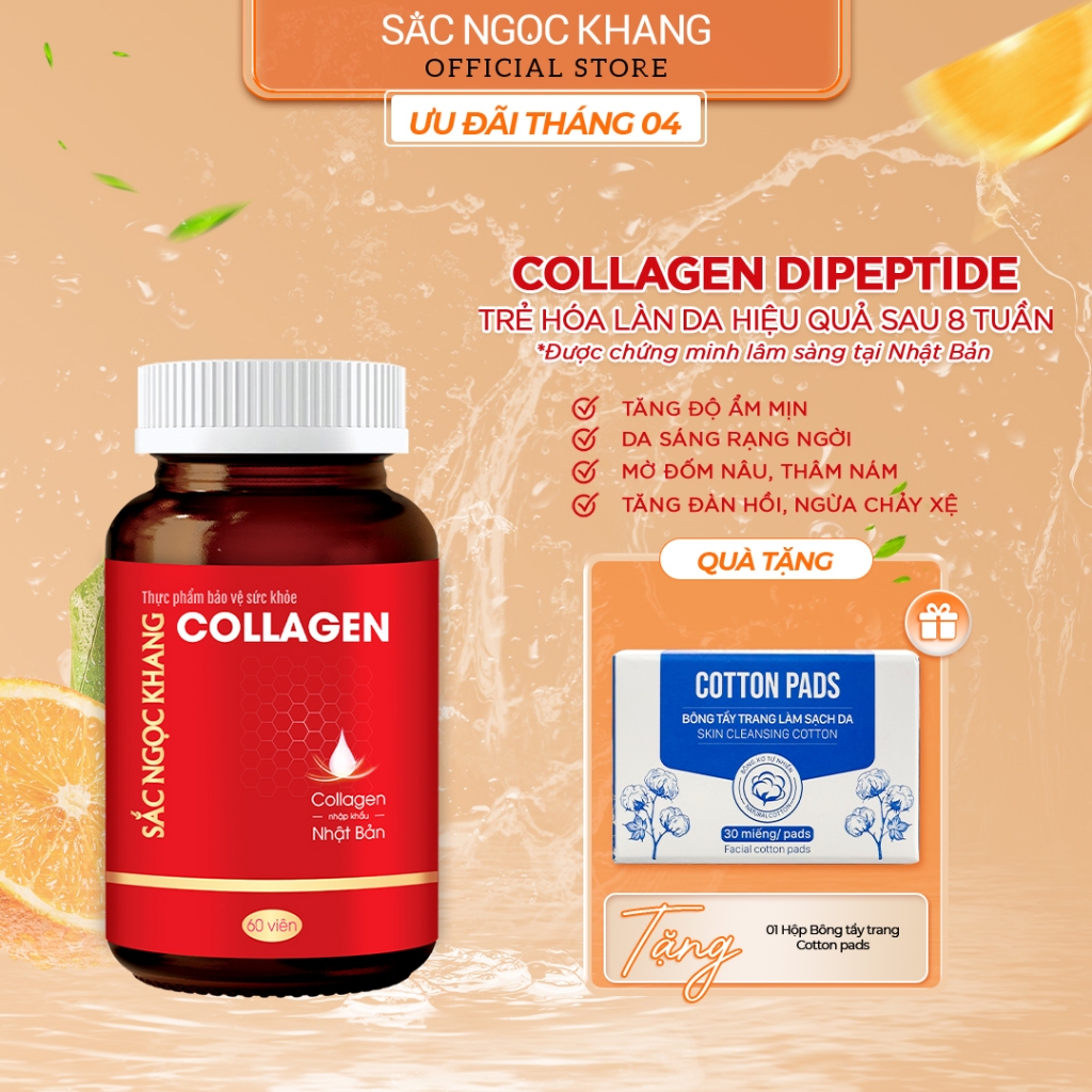 Collagen Sắc Ngọc Khang thế hệ mới 100% từ Nhật Bản [Hộp 60 viên]