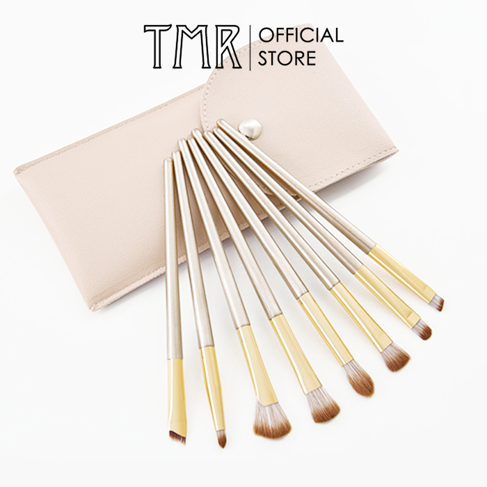 Bộ 8 Cọ Trang Điểm Phấn Mắt Kèm Túi TMR Sparkling Cọ Đánh Phấn Mắt Tạo Khối Bắt Sáng Tiện Dụng