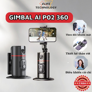 Gimbal P02 xoay 360 có camera cảm biến AI  tự động nhận diện khuôn mặt, giá đỡ điện thoại tích hợp remote