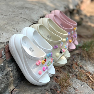 Dép lê Crush Dép quai ngang nữ Cross Classic Sandal Crush nhiều màu đế cao 5cm 2 quai gắn 12 Jib Ngẫu Nhiên-kimngansg