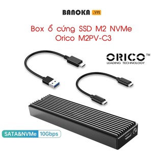 Box ổ cứng ssd m2 nvme orico m2pv-c3 ,hộp đựng ổ cứng ssd nvme m2 sata orico m2pv-c3-bk - tốc độ 10gbps.