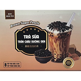 Trà sữa trân châu đường đen Ban Milk Tea 416g