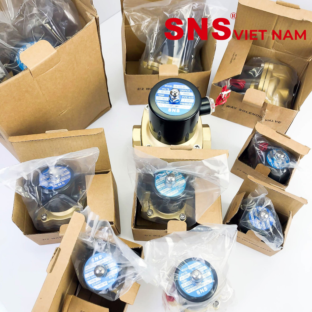Van điện từ khí nén 2W400/ 2W500 nguồn DC24V/ AC220V ( chính hãng SNS )