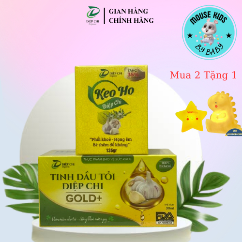 (Hàng mới về)Combo Tinh dầu tỏi và keo ho Diệp Chi Gold Tiêu Đờm Giảm Ho Khan, Ho Gió Cho Trẻ Em Người Lớn