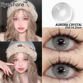 1 cặp kính áp tròng trong suốt màu xám AURORA-CRYSTAL size 14,2mm thị lực bình thường 1 năm lens