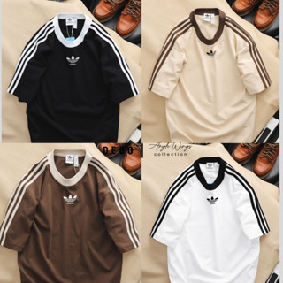 Áo thun Adidas nam nữ Basic 100% Cotton T3 viền phối 3 sọc form chuẩn i hình DEGO