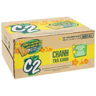 Thùng 24 chai trà xanh C2 hương chanh 355ml/ táo