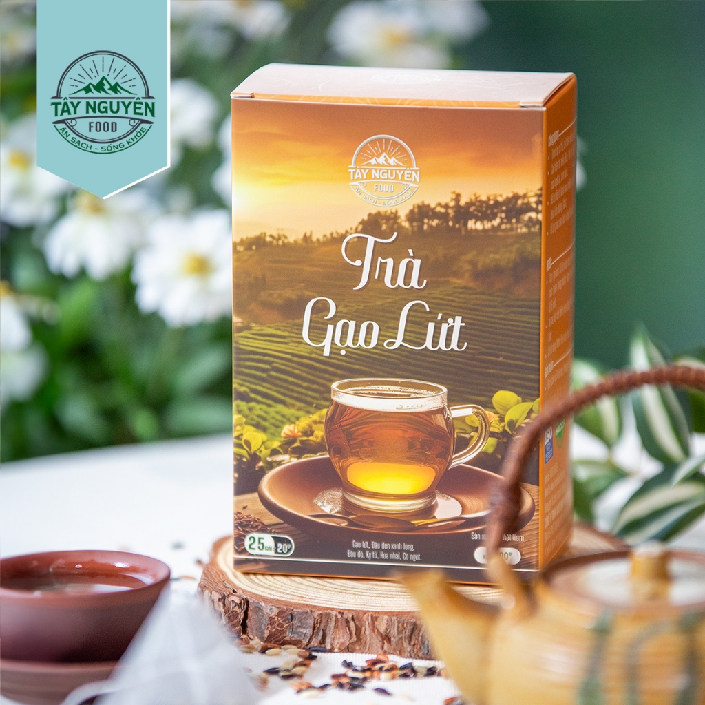  Trà gạo lứt Tây Nguyên Food - Việt Nam thanh lọc cơ thể hộp 500g 