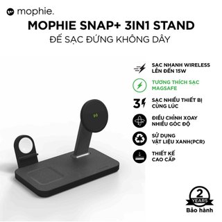 Đế sạc không dây Mophie StandPlus - Tích hợp sạc táo Watch - Bảo hành 2 năm