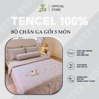 Bộ chăn ga LUXURY 100% Tencel Italia, Họa Tiết Dệt Kim Sang Trọng Thời Thượng, Chất Vải Mát Mịn, Đẳng Cấp