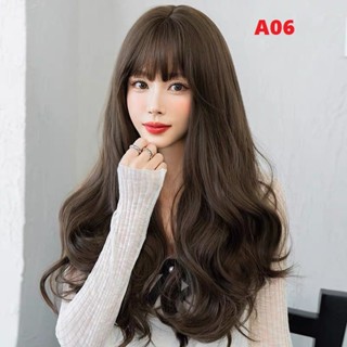 Tóc giả nữ nguyên đầu xoăn dáng dài chất sợi tơ cao cấp tặng wig đội tóc TGTNA06 Tặng lưới chụp