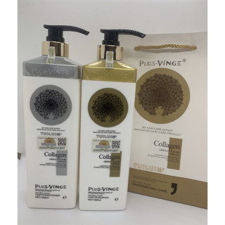 DẦU GỘI XẢ PLUS VINGE COLLAGEN 1000ML GIẢM RỤNG TÓC KÍCH MỌC TÓC, PHỤC HỒI TÓC HƯ TỔN HƯƠNG NƯỚC HOA