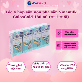 Lốc 4 hộp sữa non pha sẵn Vinamilk ColosGold 180 ml