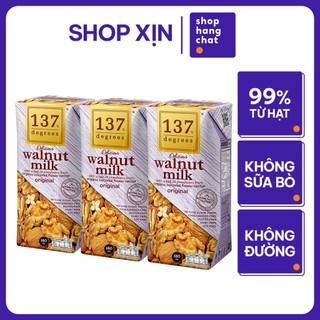 [LỐC 3 HỘP 180ML] Sữa Hạt Óc Chó Nguyên Chất 137 DEGREES Có Vị Ngọt Từ Mật Hoa Dừa Healthy Không Đường