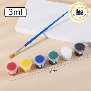 Màu tô tượng, vỉ 6 màu 3ml, acrylic tặng kèm 1 cọ vẽ tô màu/ tô tượng cho bé loại