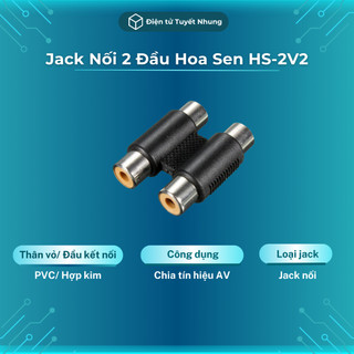 Jack nối 2 đầu hoa sen hs-2v2 chất lượng cao - đầu nối av 2 ra 2, đầu nối 2 đầu hoa sen bh 1-1