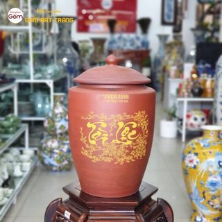 [GIÁ SIÊU RẺ] Hủ gạo Tài Lộc tại Đà Nẵng - loại 15 lít tương đương 12 kí gạo - gốm Bát Tràng loại 1