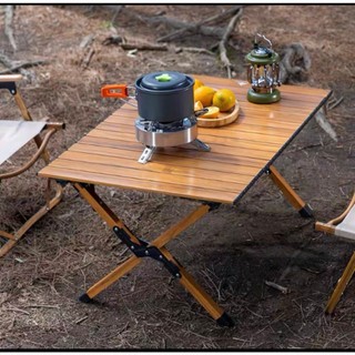 Bàn nhôm vân gỗ xếp gọn dã ngoại, Bàn gấp gọn cắm trại 90cm - 120cm, bàn camping gấp gọn, bàn du lịch, bàn ngoài trời
