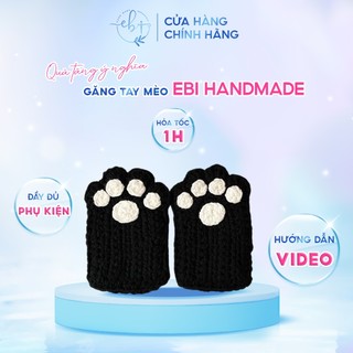 [Có Video Hướng Dẫn] Găng Tay Mèo Handmade, Găng Tay Len Hở Ngón Tự đan DIY Tặng Bạn Gái Dễ Thương Vào Mùa Đông - EB06