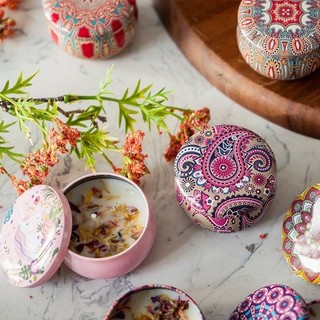 Nến thơm làm từ hoa khô tinh dầu thiên nhiên thư giãn không khói