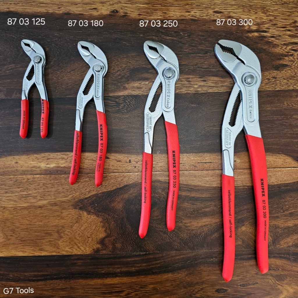 Kìm Nước Mỏ Quạ Knipex Cobra® mạ chrome 87 03 180/ 87 03 250/ 87 03 300