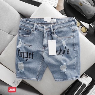 Quần short jean nam màu xanh thêu logo chất bò - quần short bò ngắnnam co giãn thời trang cao cấp Tp_shop_87 ms249