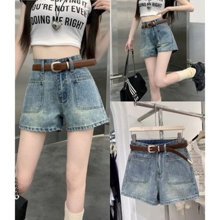 Quần sooc bò jean nữ cạp cao shorts jeans phong cách Hàn Quốc sành điệu style