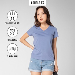 Áo Thun Nữ Basic Couple TX Cổ Tim Slim Fit WTS 2326