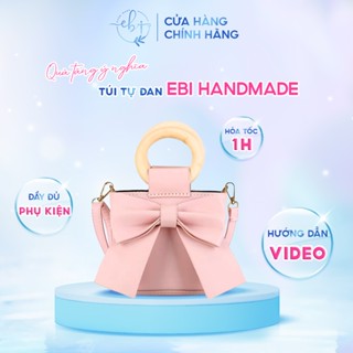  Túi Xách Handmade Túi Nơ Tự Đan Da PU Quai Xách Tròn Xinh Xắn Làm Quà Tặng Sinh Nhật Bạn Gái Vô Cùng Ý Nghĩa - EB13 