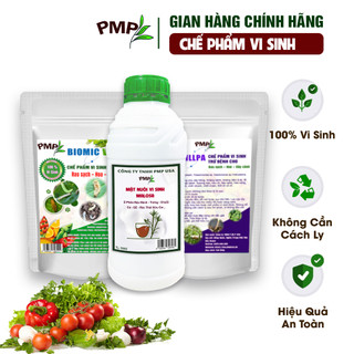 Combo chế phẩm vi sinh PMP cho rau sạch, hoa, cây cảnh (Biomic & Killpa & Mật gỉ đường)