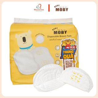 Lót thấm sữa cho mẹ MOBY BABY 60 miếng, miếng hút thấm sữa an toàn mềm mại - Monnie Kids