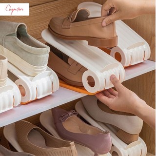 Giá đỡ giày, dép gấp đôi có thể điều chỉnh tiết kiệm không gian hai lớp chất lượng cao bền tiện lợi