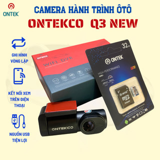 Camera hành trình hiện thị tốc độ xoay 360 ONTEKCO Q3  Wifi. Kết nối điện thoại, màn hình android.  BH 12 tháng