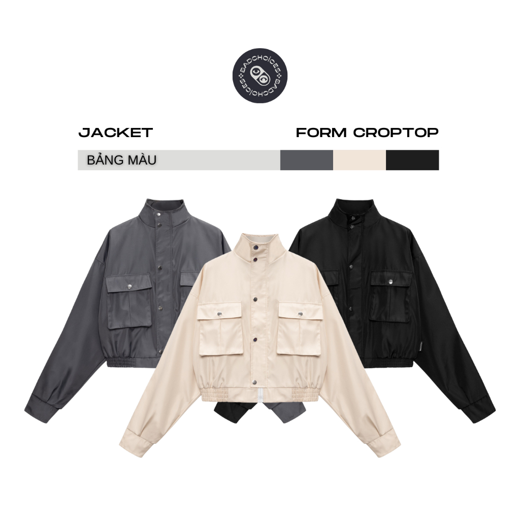 Bad Choices | Áo khoác dù CROPTOP Jacket MenSwear form nhỏ dành cho Nam