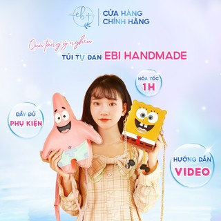Túi Handmade Tự Đan, Set Nguyên Liệu Làm Túi Tự Khâu Hoạt Hình Bọt Biển Spongebob Và Sao Biển Patrick Dễ Thương - EB19